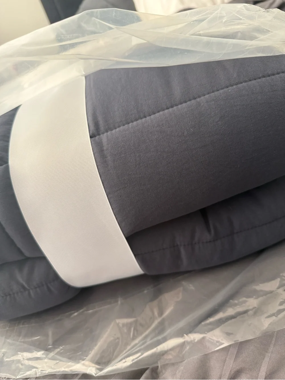 UGG Navy Comforter Set with White Ribbon Packaging